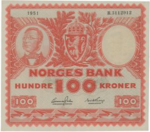 100 kroner 1951. B.3112912.