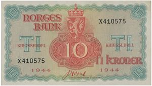 10 kroner 1944. X410575.